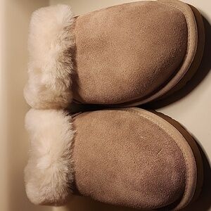 UGG Cozy Tan and Cream Slippers